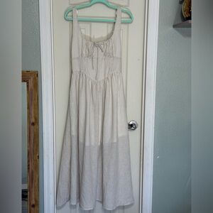 Workshop Republic Clothing Beige and White Striped Dress Women’s Large